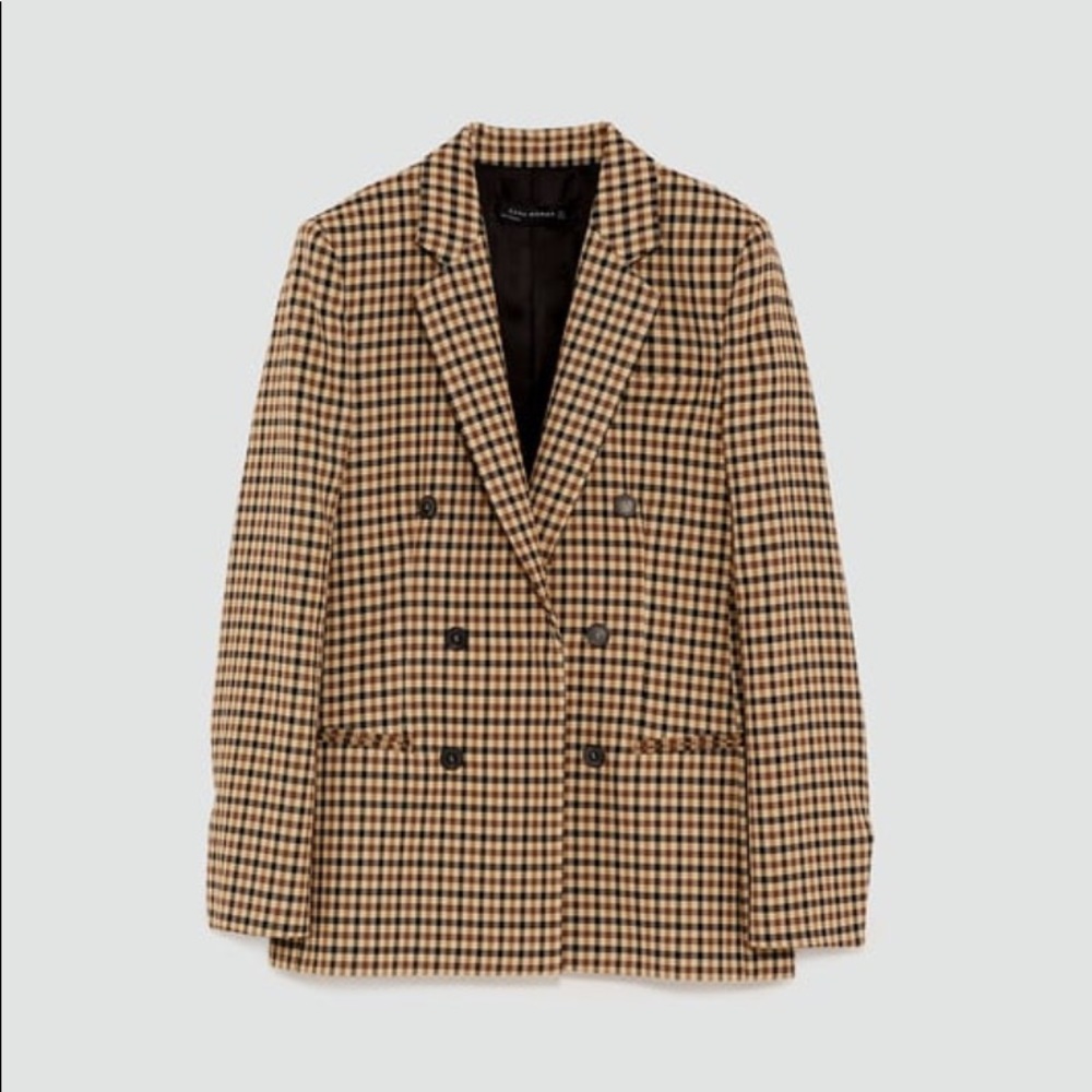 NWT! ZARA check blazer size:S